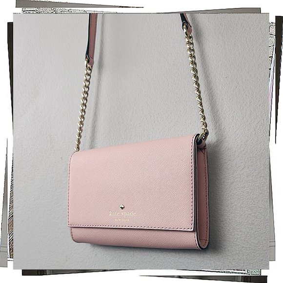 Soft Pink Mini Leather Crossbody Bag / Clutch (Removable Strap) by Kate Spade - Picture 2 of 8